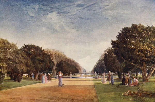 The Great Avenue, Hampton Court (colour litho)