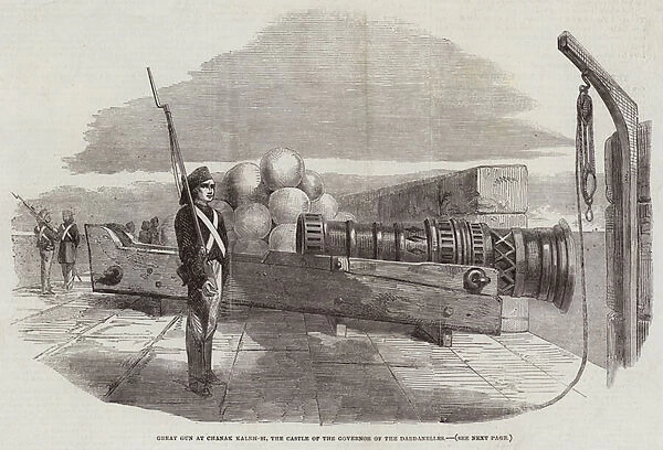 Great Gun at Chanak Kalesh-Si, the Castle of the Governor of the Dardanelles (engraving)