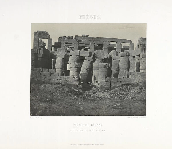 Great Hypostyle Hall, Palace of Karnak, Thebes, 1852 (b  /  w photo)