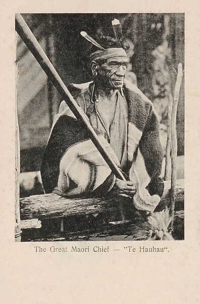 The Great Maori Chief, Te Hauhau (b  /  w photo)