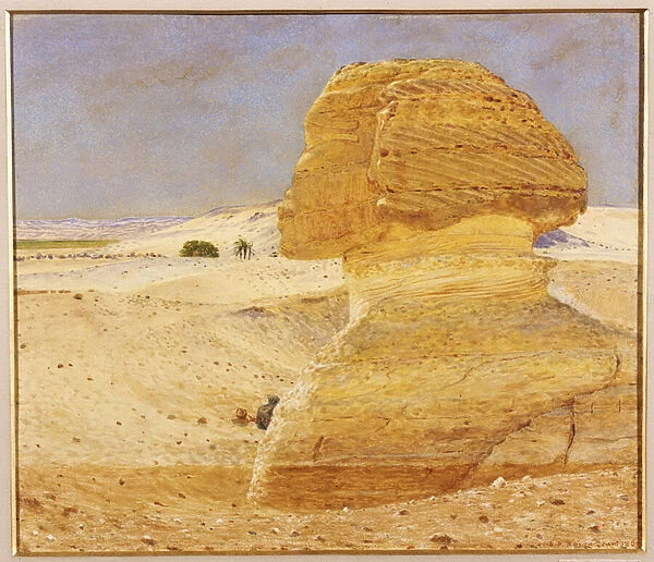 The Great Sphinx at Gizeh, 1862 (w  /  c on paper)