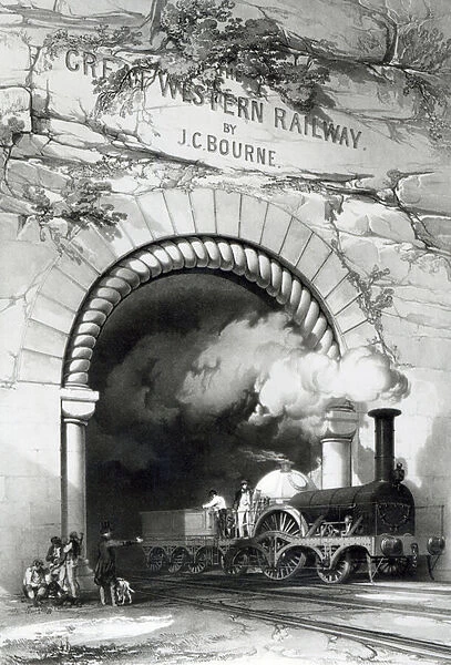 The Great Western Railway, 1846 (engraving) (b  /  w photo)