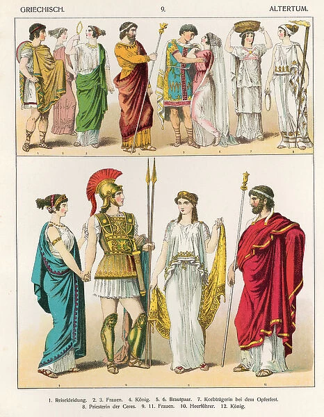 Greek Dress, from Trachten der Voelker, 1864 (colour litho)