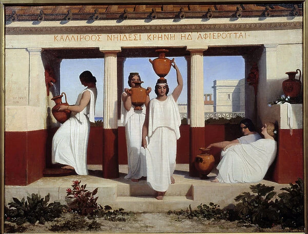 Greek Women at the Fountain Painting by Dominique Papety (1815-1849) 1841 Sun