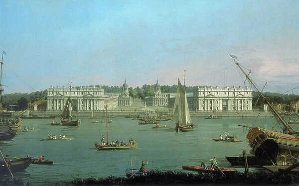 Greenwich Hospital, seen from the north bank of the Thames, c.1752 (oil on canvas)