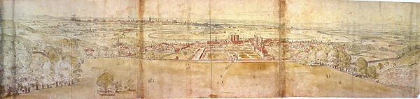 Greenwich Palace and London from Greenwich Hill, c. 1544 (pen, ink