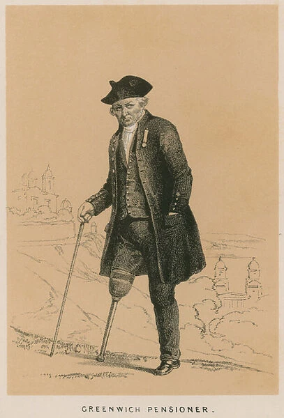 Greenwich Pensioner (coloured engraving)