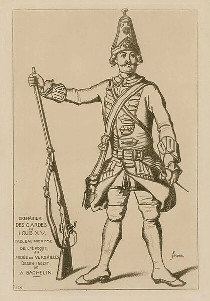 Grenadier of the guards of Louis XV (engraving)