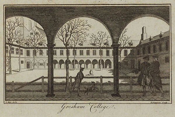 Gresham College in London (engraving)