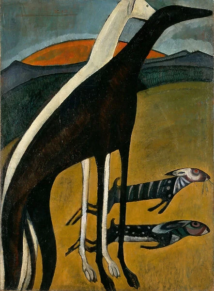 Greyhounds, c. 1911 (oil on canvas)