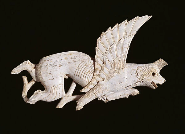 Griffin plaque, from Fort Shalmaneser, Nimrud, North Iraq, 9th-8th century BC (ivory)