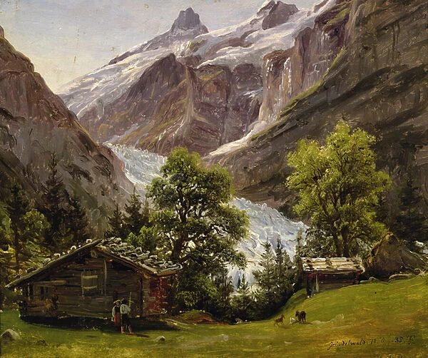 Grindewald, Switzerland, 1835 (oil on canvas)