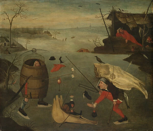 Grotesque Duel on the Ice, c. 1560 (oil on panel)