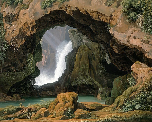 The Grotto of Neptune in Tivoli, 1812 (oil on canvas)