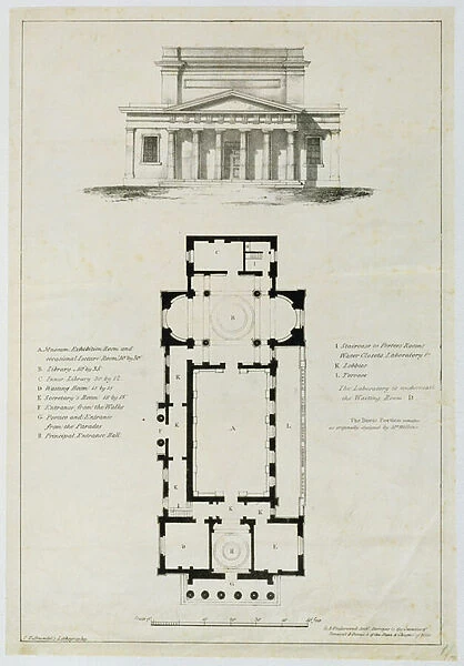 Ground Plan of the Lower Assembly Rooms, Bath, engraved by Charles Hullmandel (1789-1850