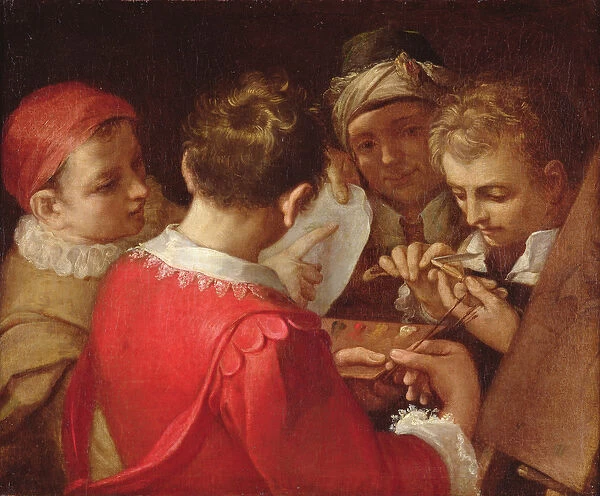 Group of Artists (oil on canvas)