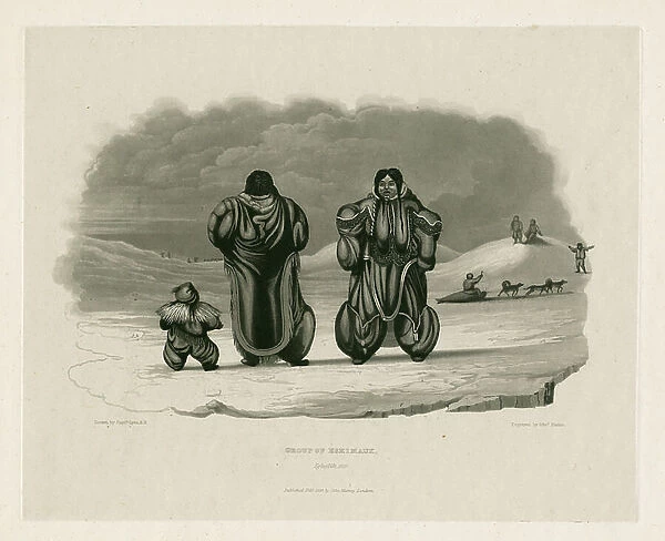 Group of Eskimaux, Igloolik, 1823, 1824 (engraving)