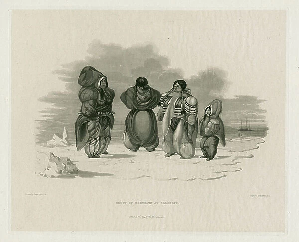 Group of Eskimaux at Igloolik, 1824 (engraving)