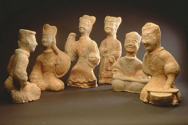 Group of Musicians, Dancers and Servants (terracotta)