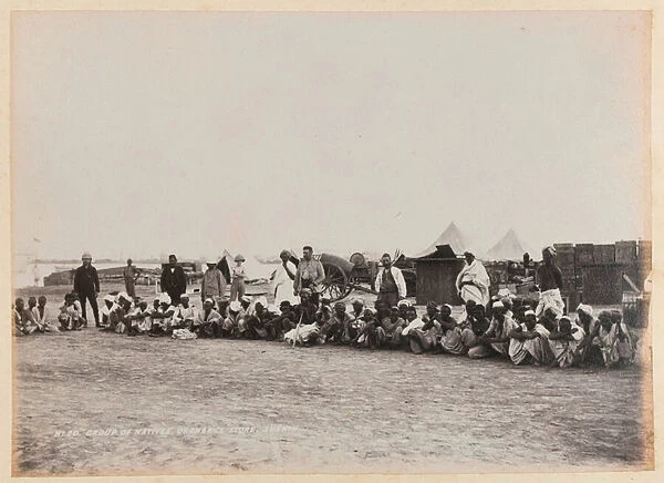 Group of Natives, Ordnance Store, Suakin, 1884 circa (b  /  w photo)