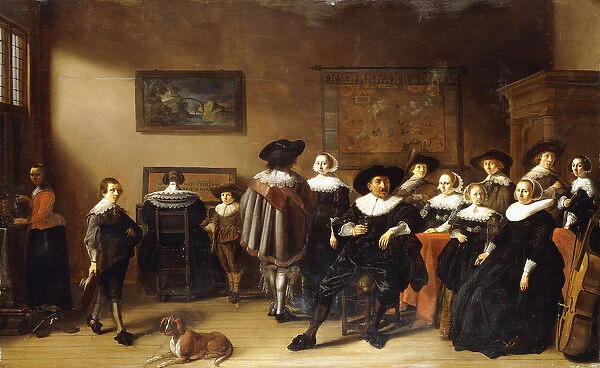 A Group Portrait in an Interior, (oil on panel)
