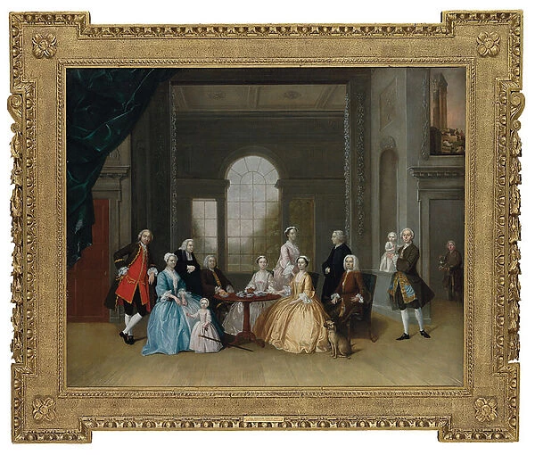 Group Portrait of John Offley Crewe and his family (oil on canvas)