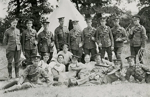 Group portrait of the London Mounted Army Service Corp (b  /  w photo)