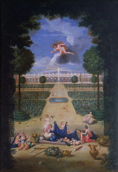 The Groves of Versailles. View of the parterres of Trianon with Flora and Zephyr