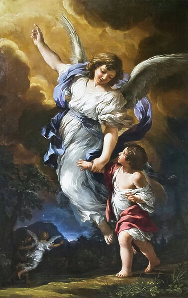 The guardian angel, 17th century (painting)