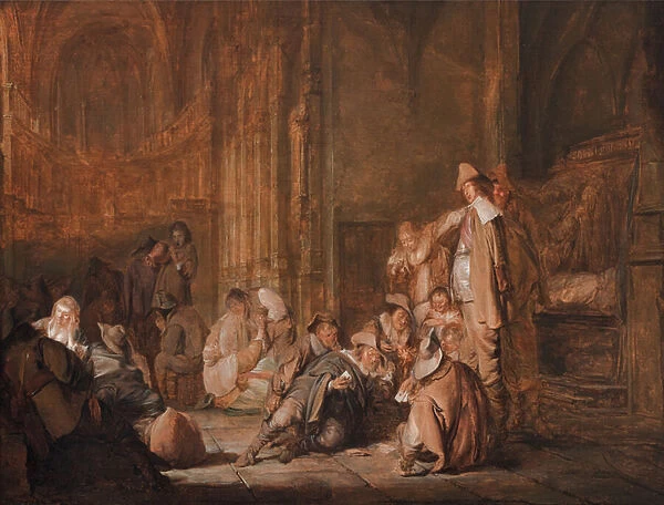 A Guardroom Scene in a Church, 1631-35 (oil on panel)