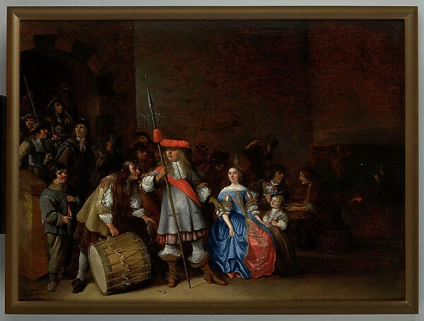 Guardroom Scene (oil on panel)