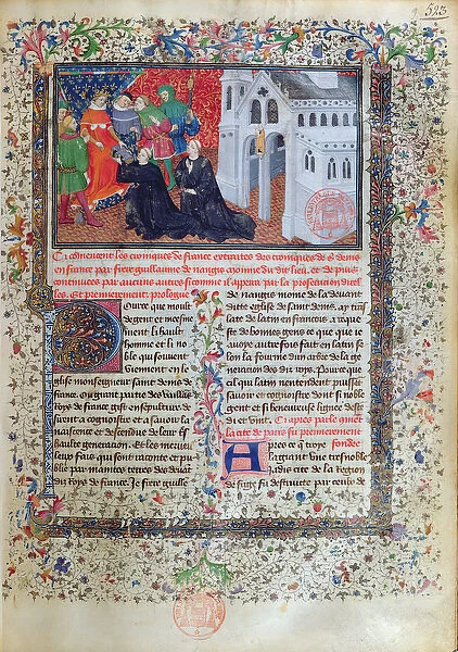 Guillaume de Nangis (d. 1300  /  03) presents his book to Philippe IV (1268-1314) le Bel