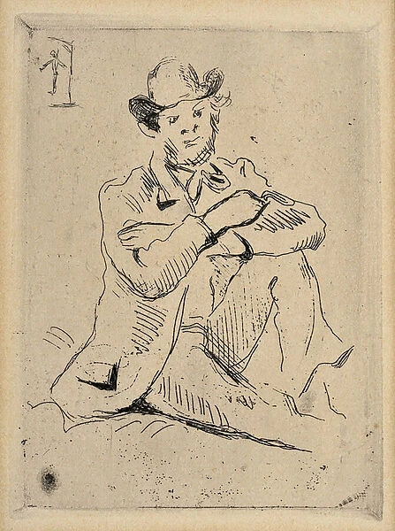 Guillaumin hanged. Engraving by Paul Cezanne (1839-1906). Etching. Dim: 15, 6x11, 8cm. Musee Granet, Aix En Provence