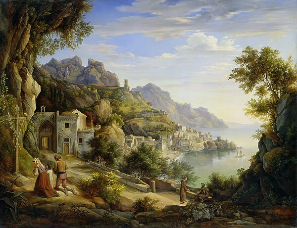 At the Gulf of Salerno, 1826 (oil on canvas)