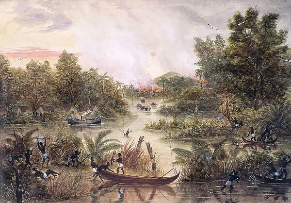 Gunboat Diplomacy, 1877 (w  /  c on paper)