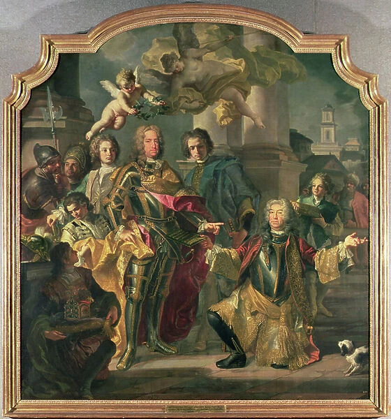 Gundaker Count Althann handing over to the Emperor Charles VI (Charles III of Hungary) (1685-1740) the Inventory of the Imperial Picture Collection in the Stallburg (1685-1740)