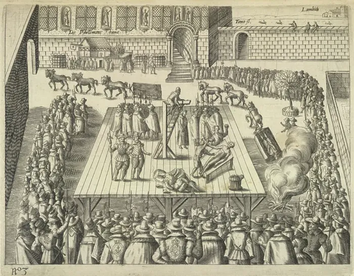 Framed Print : Gunpowder plotters executed