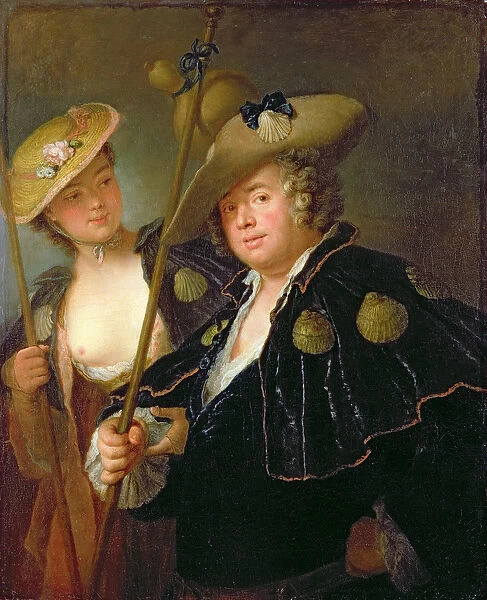 Gustav Adolf Graf von Gotter and his Niece Friederike von Wangenheum in Pilgrim Costumes, c