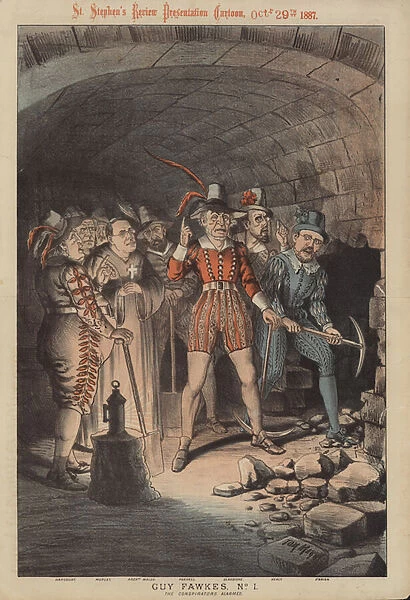 Guy Fawkes, No 1: the Conspirators Armed (colour litho)