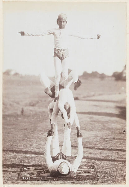Gymnastics at the Camp of Exercise, Delhi, 1886 (b  /  w photo)