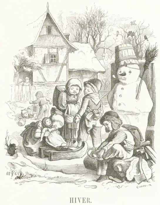 Framed Print : H: Winter. 6346917 H: Winter by Pletsch, Oskar (1830-88); 28x20 cm; (add.info.
