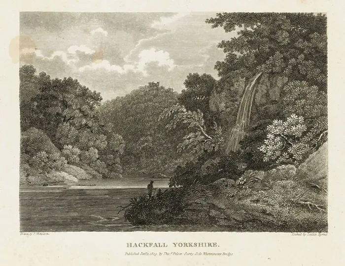 Framed Print : Hackfall, Yorkshire (engraving) Framed Print : Hackfall, Yorkshire (engraving)