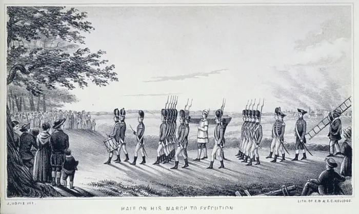 Framed Print : Hale on his way to execution