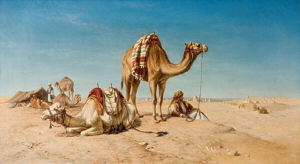 A Halt in the Desert, 1867 (oil on board)