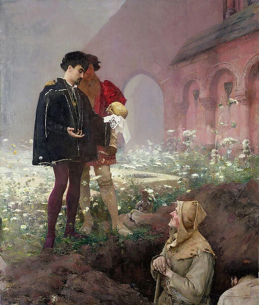 Hamlet and the Grave Digger, 1883 (oil on canvas)