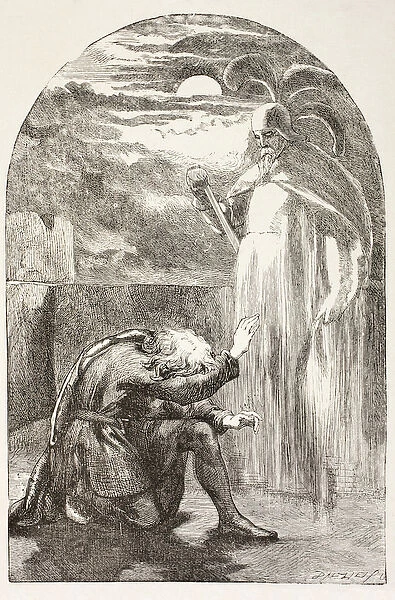 Hamlet sees the Ghost, the spirit of his father, from The Illustrated Library Shakespeare