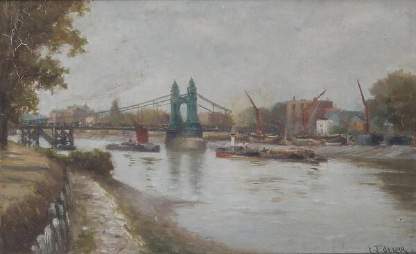 Hammersmith Bridge - the present one - post 1887 - looking from the Surrey shore