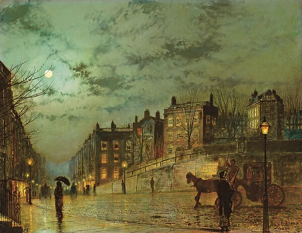 Hampstead Hill, Looking Down Heath Street, 1881 (oil on card)
