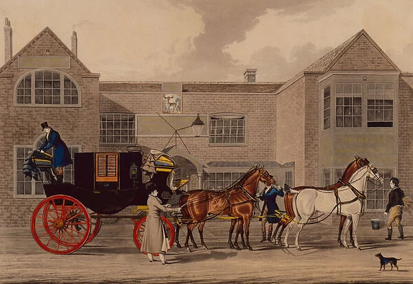 Four in Hand, 1825 (coloured engraving)