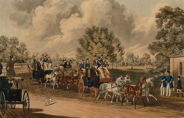 The Four in Hand Club, Hyde Park (coloured engraving)